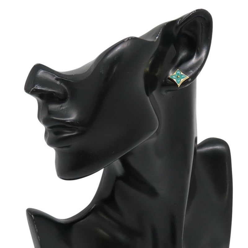 ルイヴィトン ピアス スター カラー フロッサム BB アマゾナイト K18YGイエローゴールド Q16641 LOUIS VUITTON