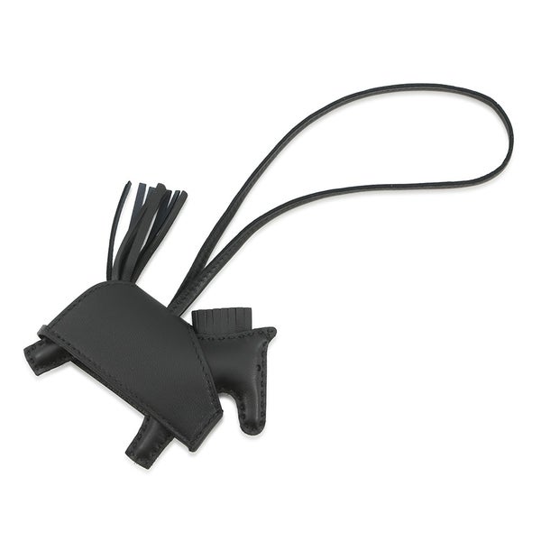 エルメス バッグチャーム ロデオPM ロベオ ロック ブラック/シルバー金具 ラムスキン HERMES チャーム 黒