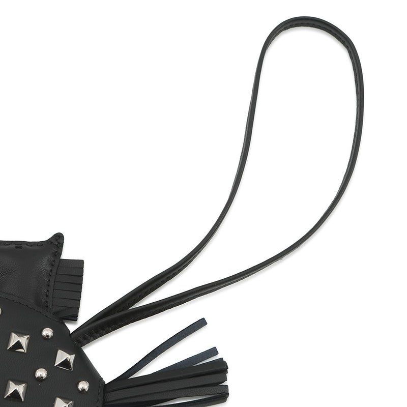 エルメス バッグチャーム ロデオPM ロベオ ロック ブラック/シルバー金具 ラムスキン HERMES チャーム 黒