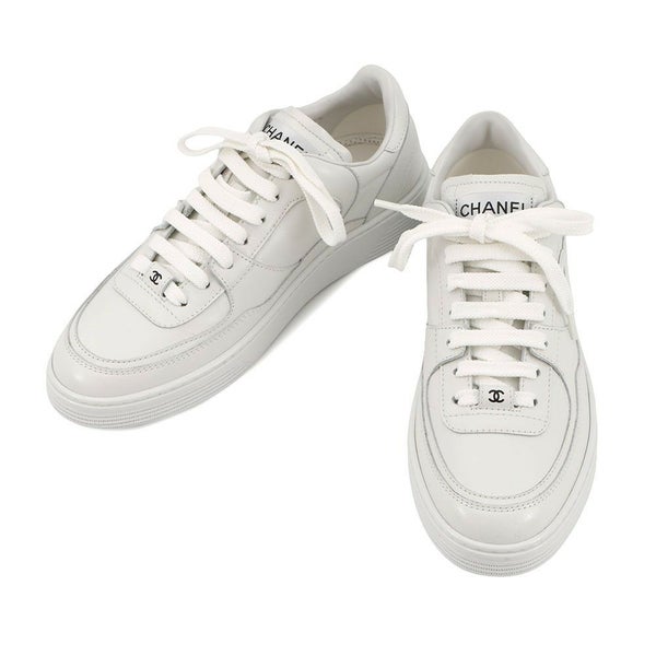 シャネル スニーカー ココマーク レディースサイズ38 カーフスキン G46733 CHANEL 靴 白