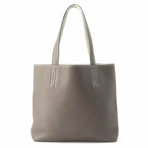 エルメス トートバッグ ドゥブルセンス36 エタン/パールグレー トリヨンクレマンス D刻印