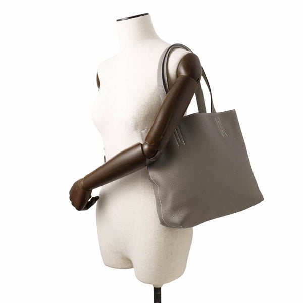 エルメス トートバッグ ドゥブルセンス36 エタン/パールグレー トリヨンクレマンス D刻印