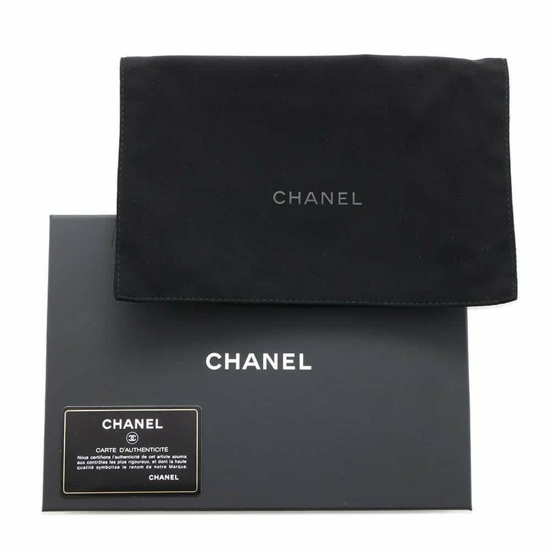 シャネル チェーンウォレット ココマーク フェイクパール カーフレザー CHANEL 黒 財布