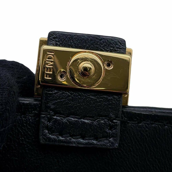 フェンディ バッグチャーム ナノ バゲット ファー 7AR844 FENDI 2wayチェーンショルダーバッグ 黒