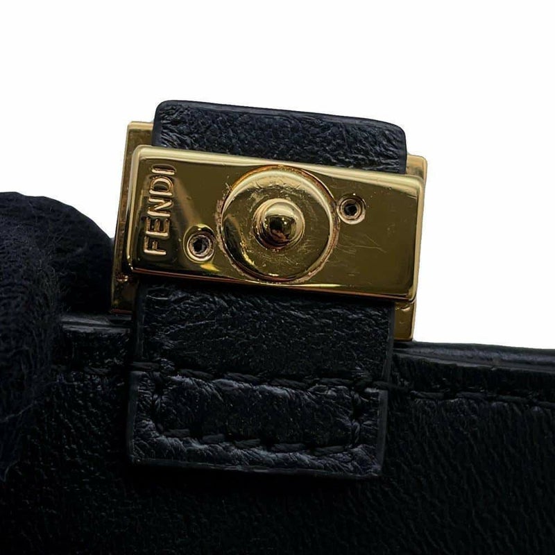 フェンディ バッグチャーム ナノ バゲット ファー 7AR844 FENDI 2wayチェーンショルダーバッグ 黒