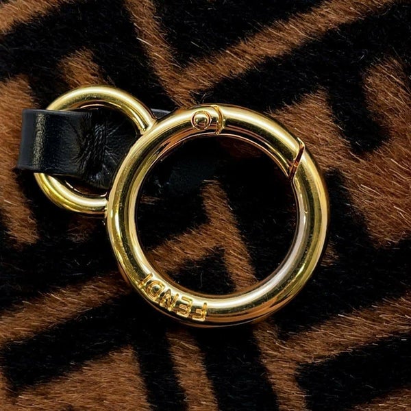 フェンディ バッグチャーム ナノ バゲット ファー 7AR844 FENDI 2wayチェーンショルダーバッグ 黒