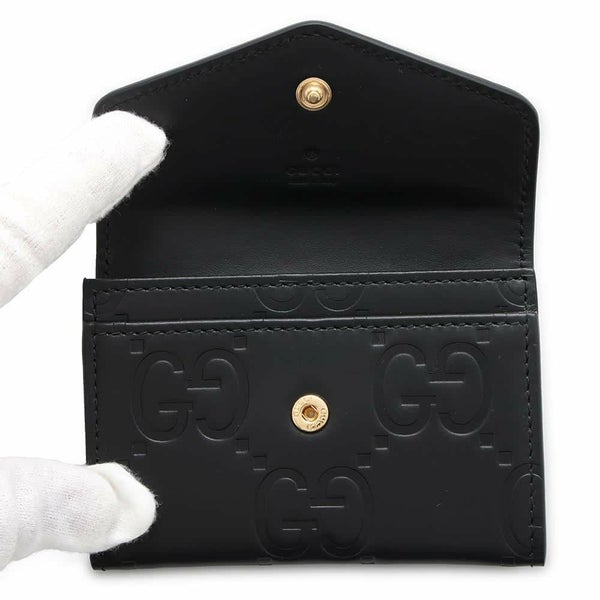 グッチ カードケース GG レザー 772792 GUCCI 財布 パスケース 名刺入れ 黒
