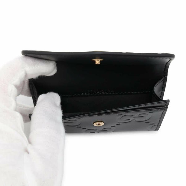 グッチ カードケース GG レザー 772792 GUCCI 財布 パスケース 名刺入れ 黒