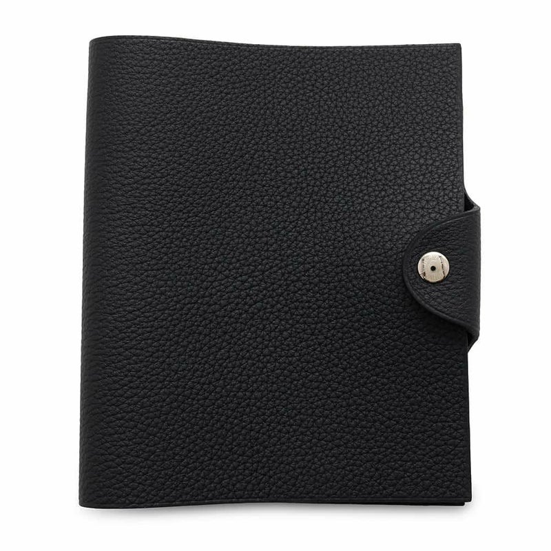エルメス ノートカバー ユリスPM ブラック/シルバー金具 トゴ B刻印 HERMES カバー 黒