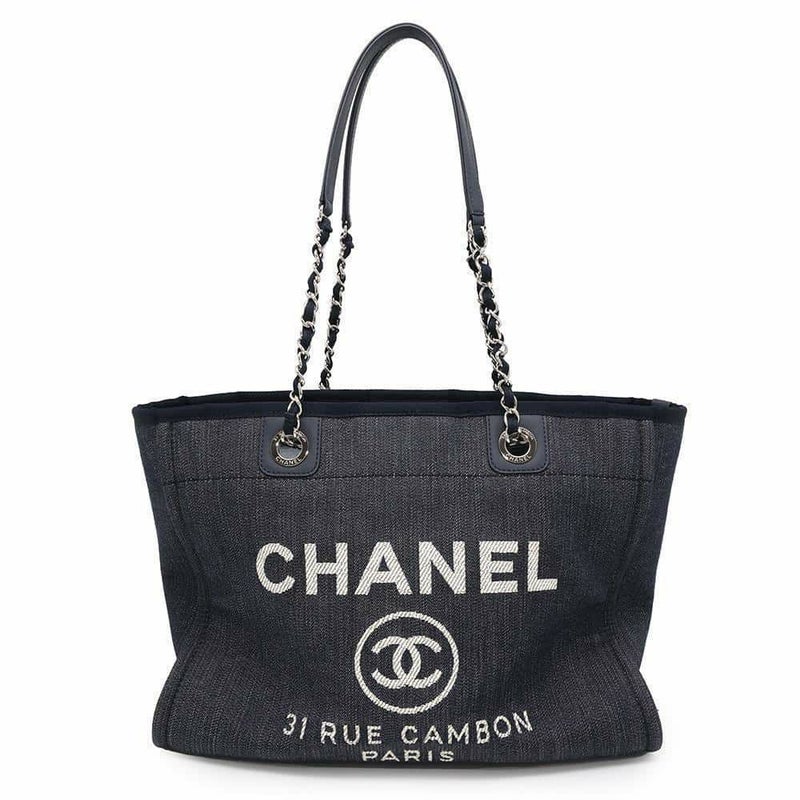 シャネル トートバッグ ドーヴィル ミディアム キャンバス スパンコール A67001 CHANEL チェーントート
