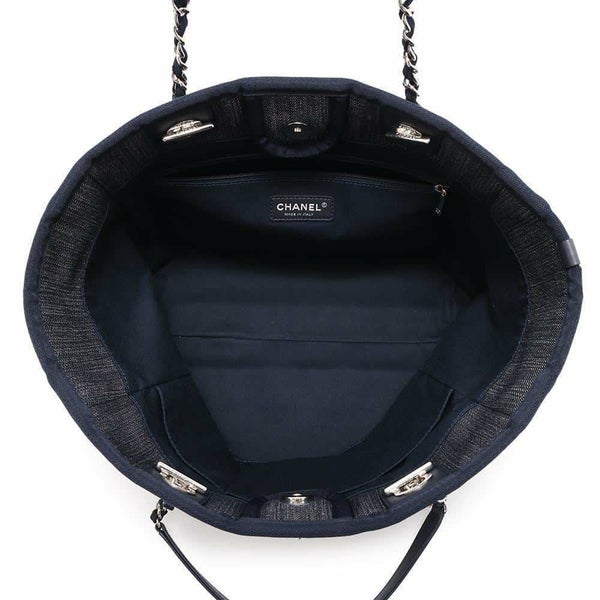 シャネル トートバッグ ドーヴィル ミディアム キャンバス スパンコール A67001 CHANEL チェーントート