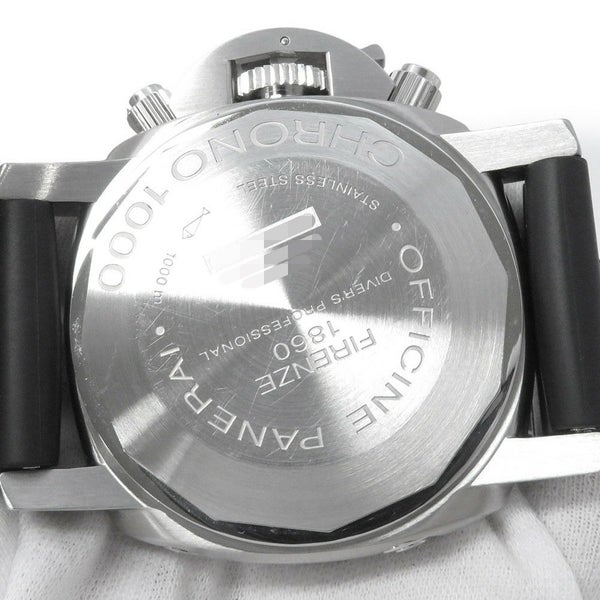 パネライ ルミノール サブマーシブル クロノグラフ 世界限定1000本 PAM00187 PANERAI 腕時計 メンズ 黒文字盤