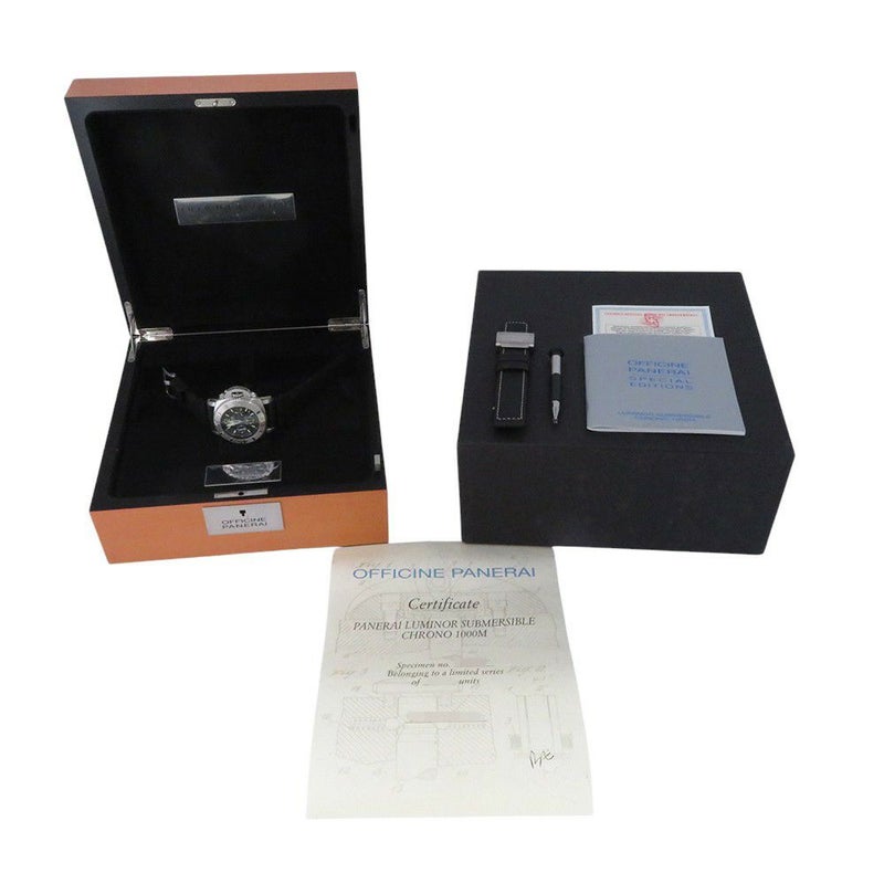 パネライ ルミノール サブマーシブル クロノグラフ 世界限定1000本 PAM00187 PANERAI 腕時計 メンズ 黒文字盤