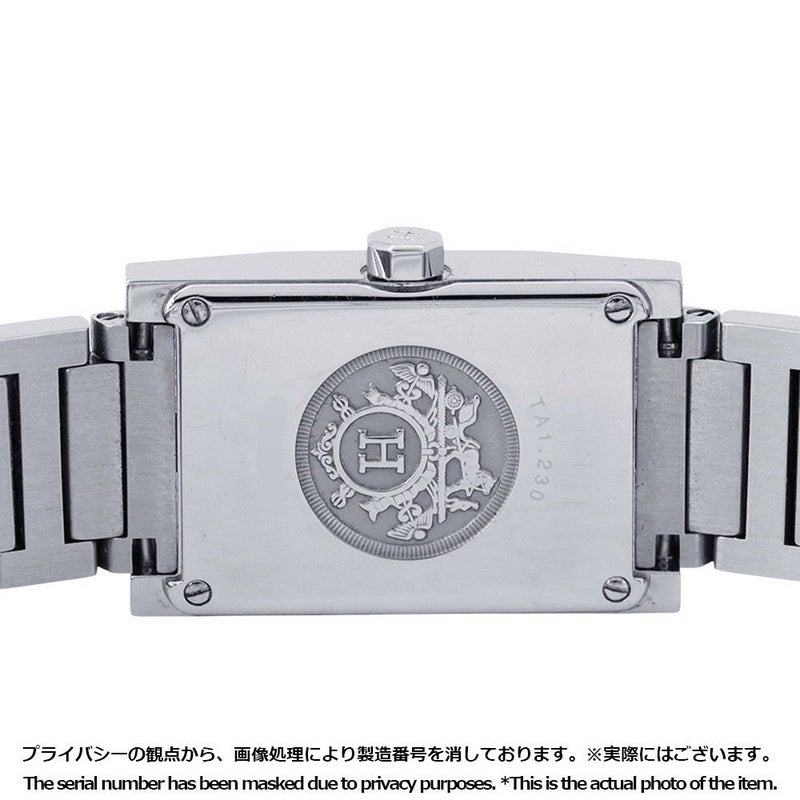 エルメス タンデム TA1.230 タンデム ダイヤベゼル HERMES 腕時計 シルバー文字盤 クォーツ