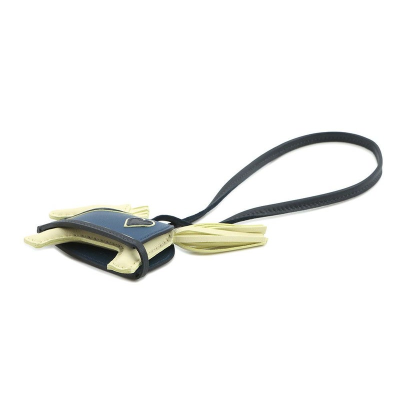 エルメス バッグチャーム ロデオPM ロベオ クール ジョーヌミルトン/ブルータイ/ブルーニュイ ラムスキン K刻印 チャーム