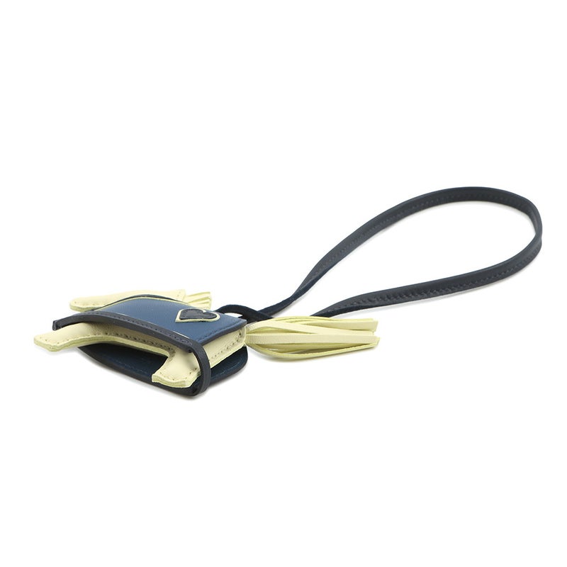 エルメス バッグチャーム ロデオPM ロベオ クール ジョーヌミルトン/ブルータイ/ブルーニュイ ラムスキン K刻印 チャーム