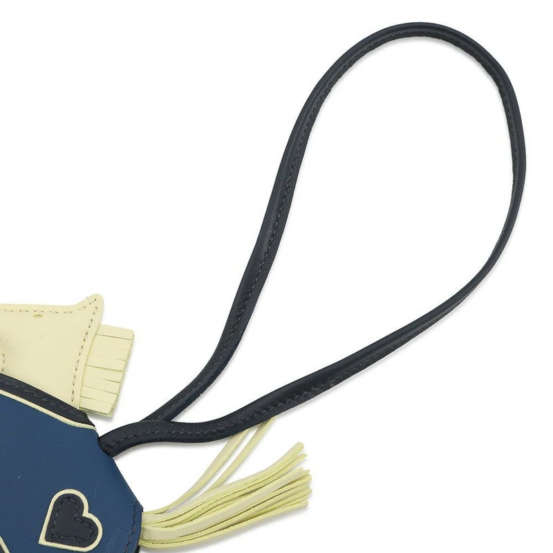 エルメス バッグチャーム ロデオPM ロベオ クール ジョーヌミルトン/ブルータイ/ブルーニュイ ラムスキン K刻印 チャーム