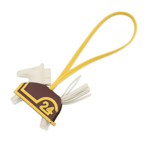 エルメス バッグチャーム ロデオ ロベオ24 PM クレ/テール/ジョーヌナプル ラムスキン K刻印 HERMES チャーム