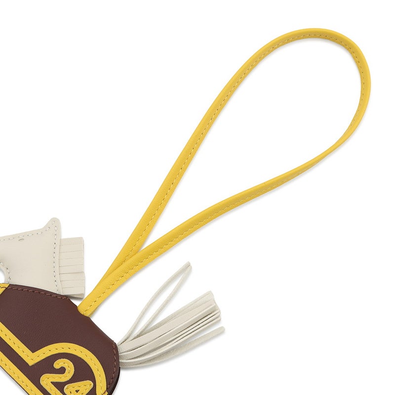 エルメス バッグチャーム ロデオ ロベオ24 PM クレ/テール/ジョーヌナプル ラムスキン K刻印 HERMES チャーム