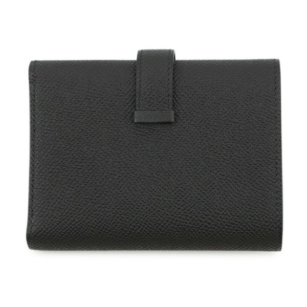 エルメス 三つ折り財布 ベアンコンビネ ブラック/シルバー金具 エプソン K刻印 HERMES 財布 黒