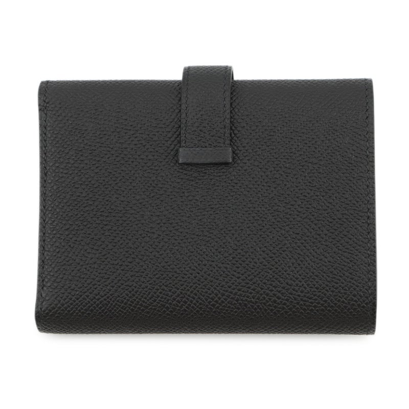 エルメス 三つ折り財布 ベアンコンビネ ブラック/シルバー金具 エプソン K刻印 HERMES 財布 黒