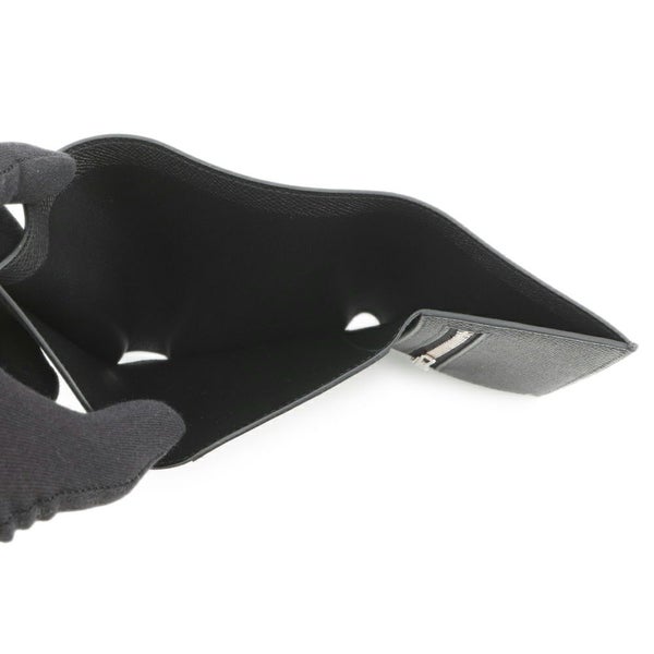 エルメス 三つ折り財布 ベアンコンビネ ブラック/シルバー金具 エプソン K刻印 HERMES 財布 黒