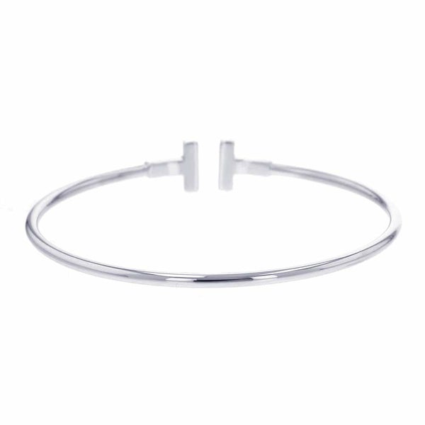 ティファニー ブレスレット Tワイヤー ブレスレット ダイヤモンド 計0.24ct K18WGホワイトゴールド サイズL 60010749 バングル