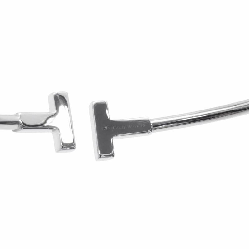 ティファニー ブレスレット Tワイヤー ブレスレット ダイヤモンド 計0.24ct K18WGホワイトゴールド サイズL 60010749 バングル