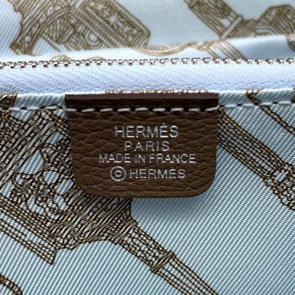 エルメス コインケース アザップコンパクト シルクイン エトゥープ/シルバー金具 エバーカラー W刻印