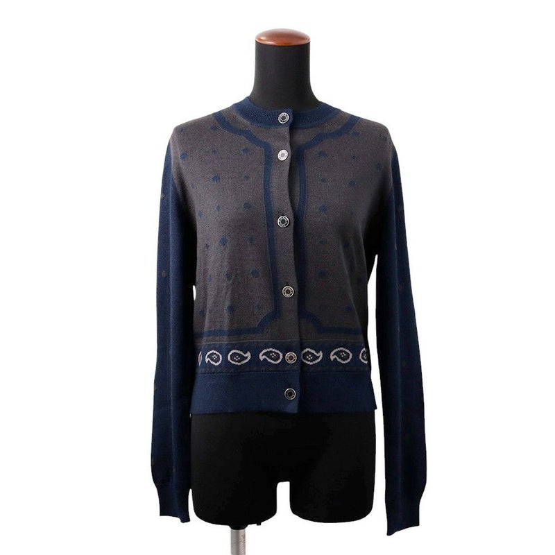 エルメス カーディガン  HARNAIS DE COUR カシミヤ シルク レディースサイズ40 HERMES トップス ニット