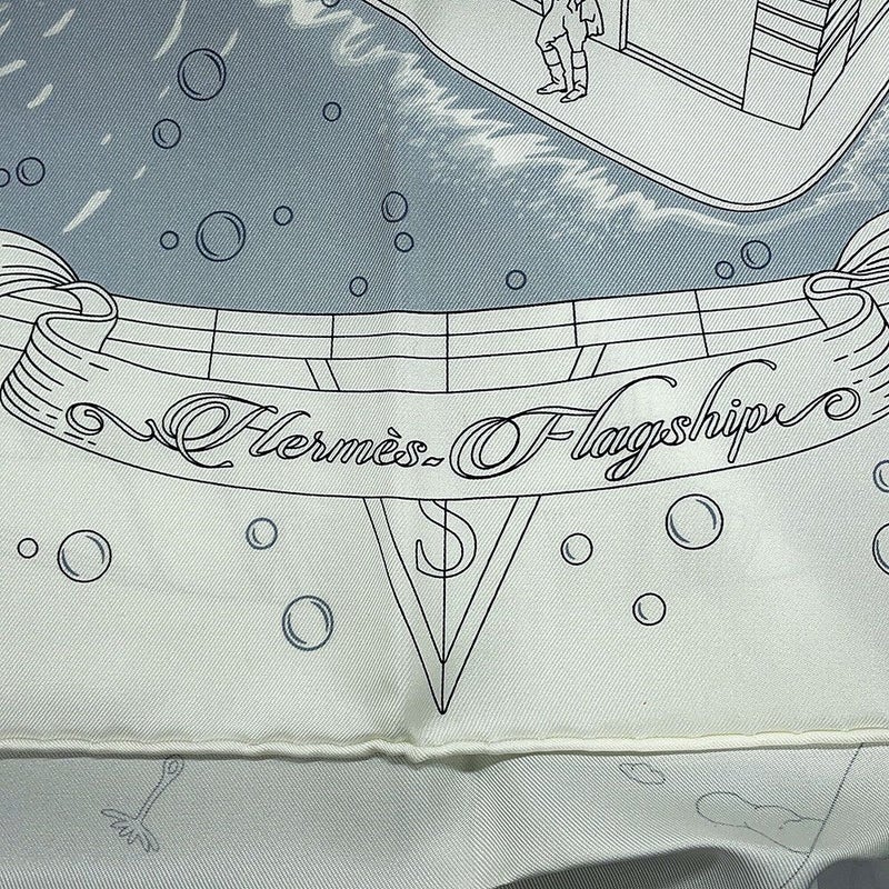 エルメス スカーフ カレ90 エルメス・フラッグシップ Hermes Flagship HERMES シルクスカーフ 2024年春夏 白