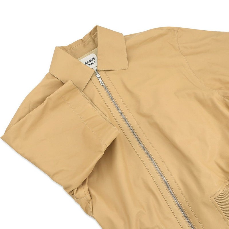 エルメス ジャケット レザー 半袖ジャケット レディースサイズ36 HERMES アウター