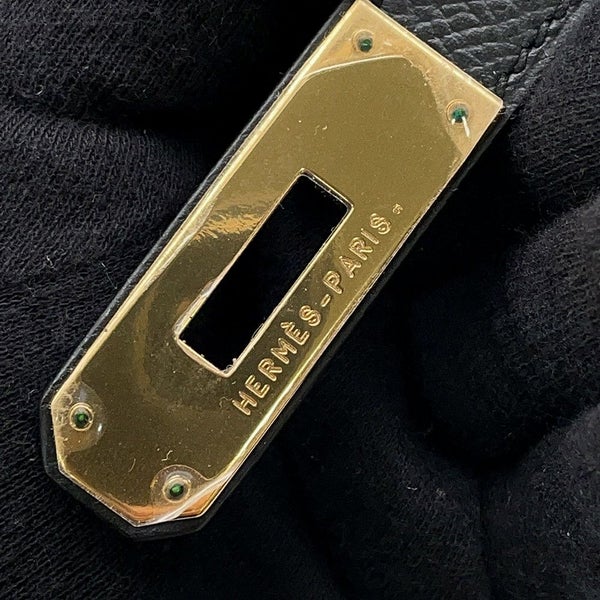 エルメス ハンドバッグ ケリー32 外縫い ブラック/ゴールド金具 エプソン □P刻印 ２wayショルダー 黒