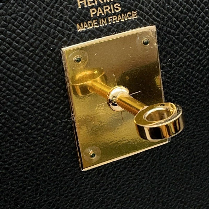 エルメス ハンドバッグ ケリー32 外縫い ブラック/ゴールド金具 エプソン □P刻印 ２wayショルダー 黒