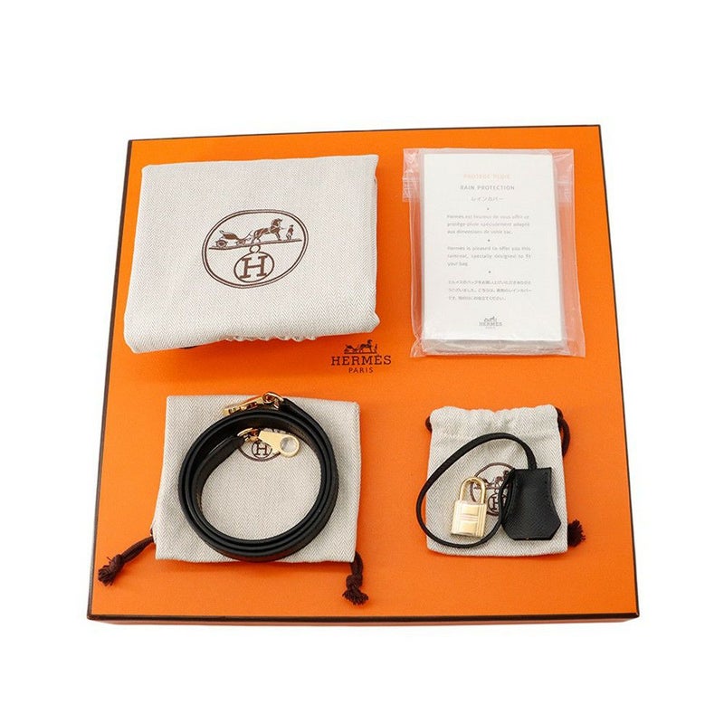 エルメス ハンドバッグ ケリー32 外縫い ブラック/ゴールド金具 エプソン □P刻印 ２wayショルダー 黒