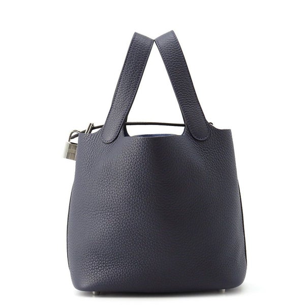 エルメス ハンドバッグ ピコタンロックPM ブルーニュイ/シルバー金具 トリヨンクレマンス K刻印