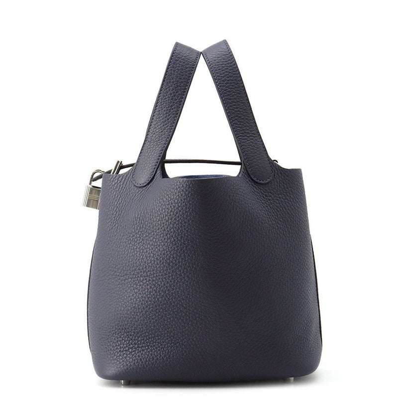 エルメス ハンドバッグ ピコタンロックPM ブルーニュイ/シルバー金具 トリヨンクレマンス K刻印