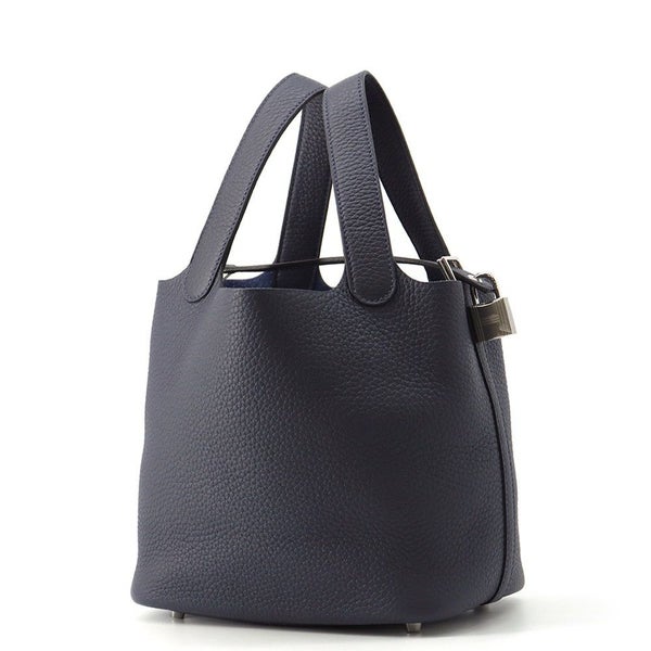エルメス ハンドバッグ ピコタンロックPM ブルーニュイ/シルバー金具 トリヨンクレマンス K刻印