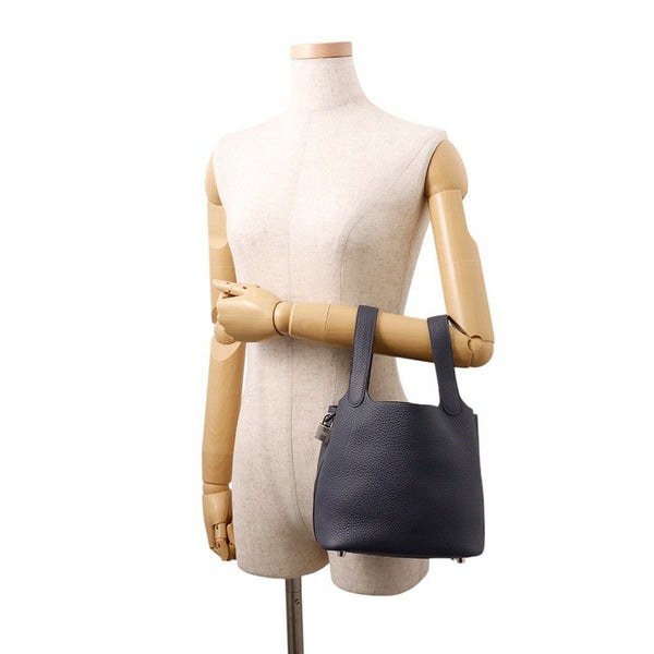 エルメス ハンドバッグ ピコタンロックPM ブルーニュイ/シルバー金具 トリヨンクレマンス K刻印
