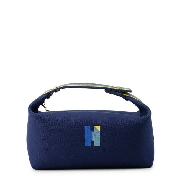 エルメス ポーチ ブリッド・ア・ブラックPM Hパヴィヨン マリン/シルバー金具 キャンバス HERMES バッグ 小物入れ