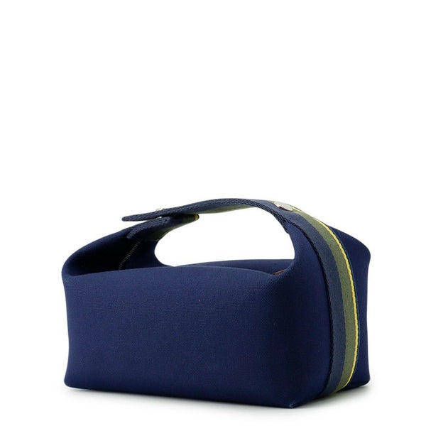 エルメス ポーチ ブリッド・ア・ブラックPM Hパヴィヨン マリン/シルバー金具 キャンバス HERMES バッグ 小物入れ