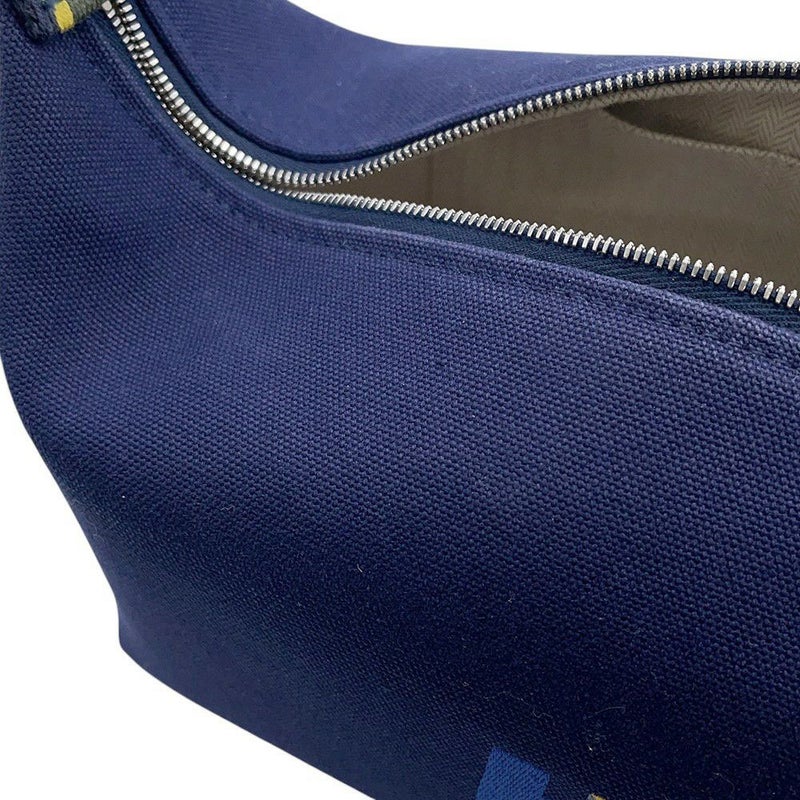 エルメス ポーチ ブリッド・ア・ブラックPM Hパヴィヨン マリン/シルバー金具 キャンバス HERMES バッグ 小物入れ