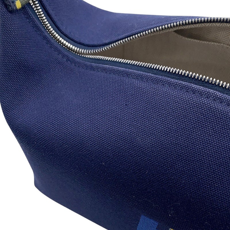 エルメス ポーチ ブリッド・ア・ブラックPM Hパヴィヨン マリン/シルバー金具 キャンバス HERMES バッグ 小物入れ