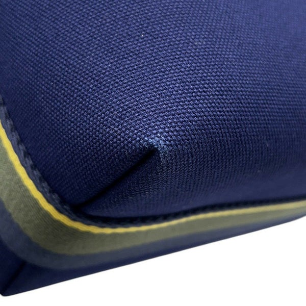 エルメス ポーチ ブリッド・ア・ブラックPM Hパヴィヨン マリン/シルバー金具 キャンバス HERMES バッグ 小物入れ