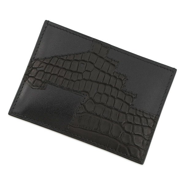 エルメス カードケース シュバル ピクト ブラック ボックスカーフ/アリゲーターマット K刻印 黒