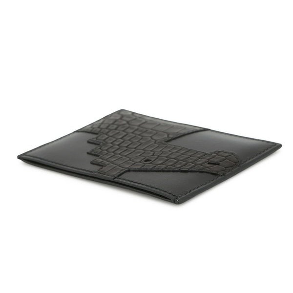 エルメス カードケース シュバル ピクト ブラック ボックスカーフ/アリゲーターマット K刻印 黒