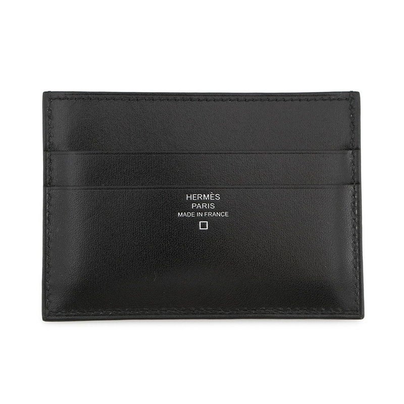 エルメス カードケース シュバル ピクト ブラック ボックスカーフ/アリゲーターマット K刻印 黒