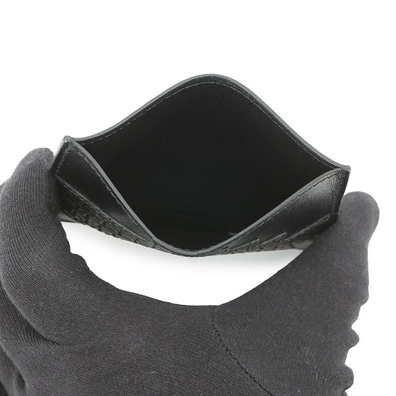 エルメス カードケース シュバル ピクト ブラック ボックスカーフ/アリゲーターマット K刻印 黒