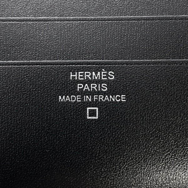 エルメス カードケース シュバル ピクト ブラック ボックスカーフ/アリゲーターマット K刻印 黒