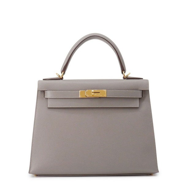 エルメス ハンドバッグ ケリー28 外縫い グリメイヤー/ゴールド金具 ヴォーマダム W刻印 ２wayショルダー